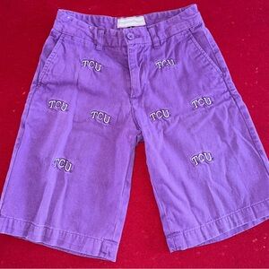 Purple TCU Embroidered Shorts